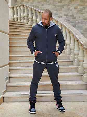 Чоловічий теплий костюм-двійка: кофта та штани тринитка на флісі Антрацит, 64 Одеса