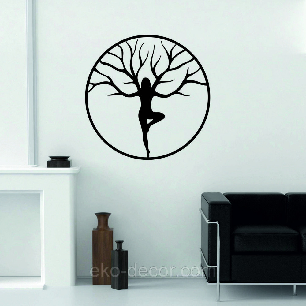 Декоративне настінне 3D Панно «ЙОГА» Декор на стіну з об'ємом 90*90 см, Чорний Київ - фото 3