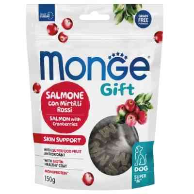 Лакомство для собак Monge Gift Dog Skin support лосось с клюквой 150 г (8009470085731) Винница