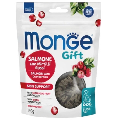Ласощі для собак Monge Gift Dog Skin support лосось з журавлиною 150 г (8009470085731) Вінниця - фото 1