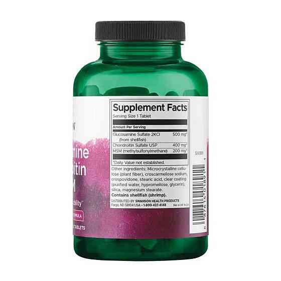 Комплекс для суглобів Swanson Glucosamine Chondroitin & Msm Higher Strength 120 табл Київ