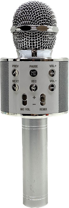 Мікрофон бездротовий караоке bluetooth USB колонка Срібний (С 48340) Чернігів - фото 4
