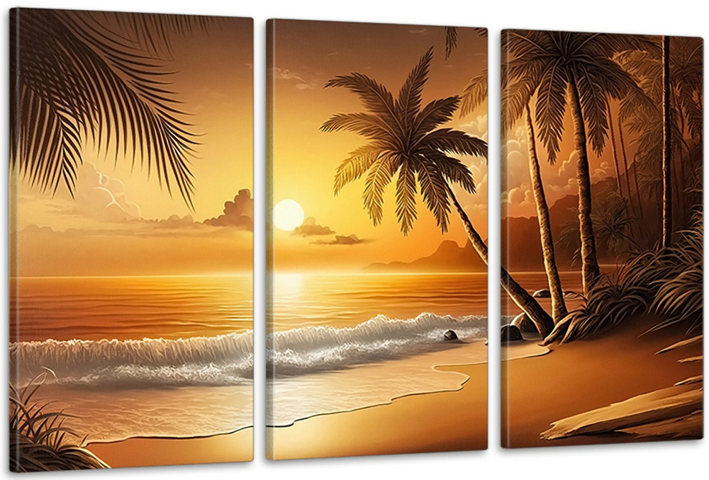 Модульная картина в гостиную / спальню   Захід сонця    ART-216_3A 70х130 см Киев - изображение 1