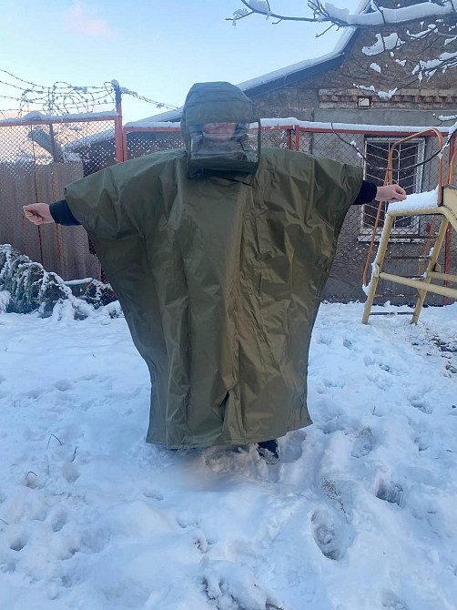 Антитепловізор пончо захист від тепловізорів, плащ від тепловізора дощовик пончо олива Днепр - изображение 1