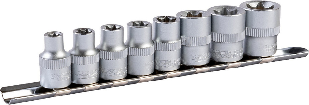 Набор торцевых насадок MASTERTOOL CRV E-TORX 3/8