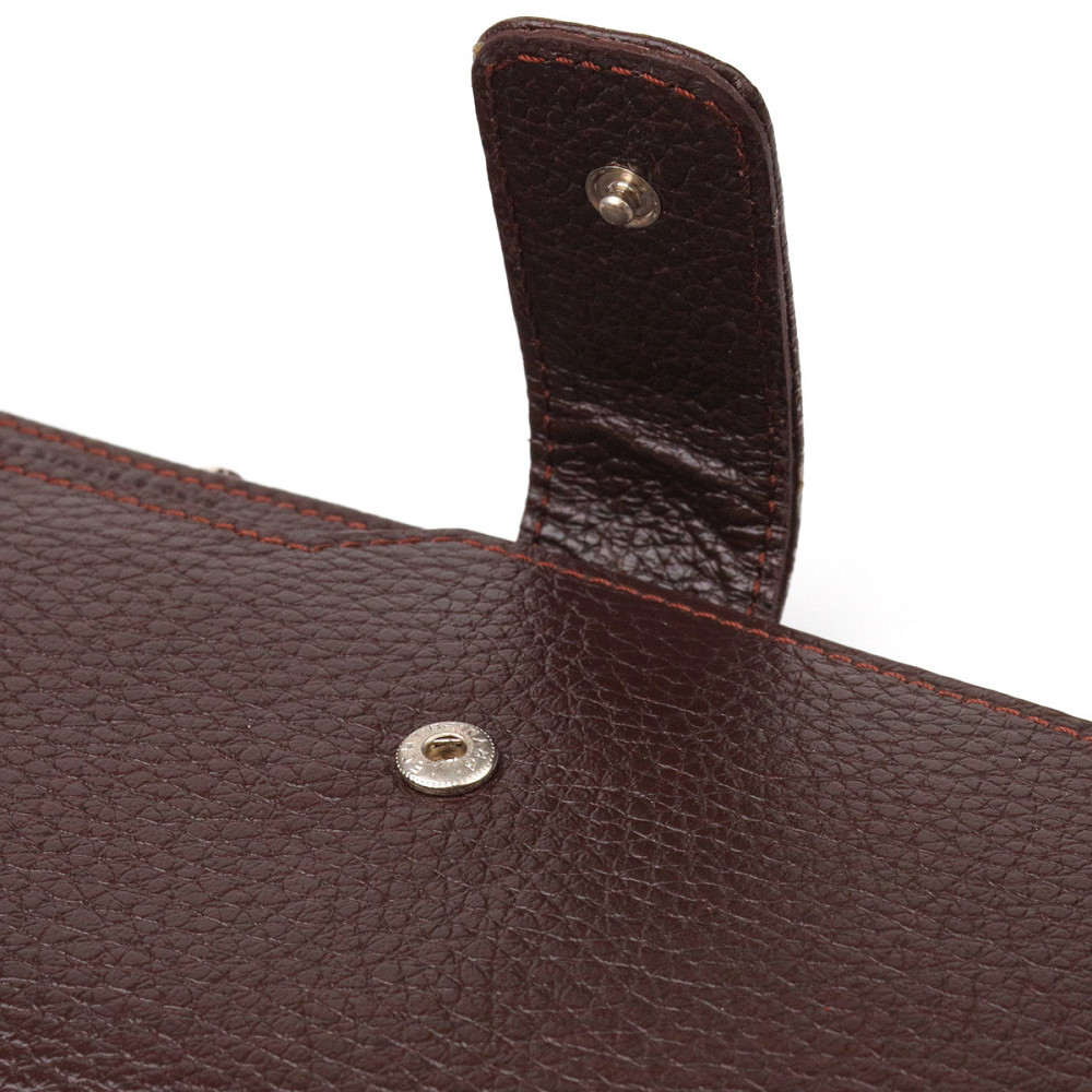 Стильный женский вертикальный кошелек из натуральной кожи CANPELLINI 21642 Коричневый Киев - изображение 5