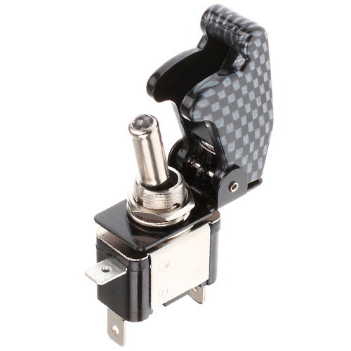 Перемикач, тумблер, вимикач живлення 12В 20А LED, карбон кришка Вінниця - фото 1