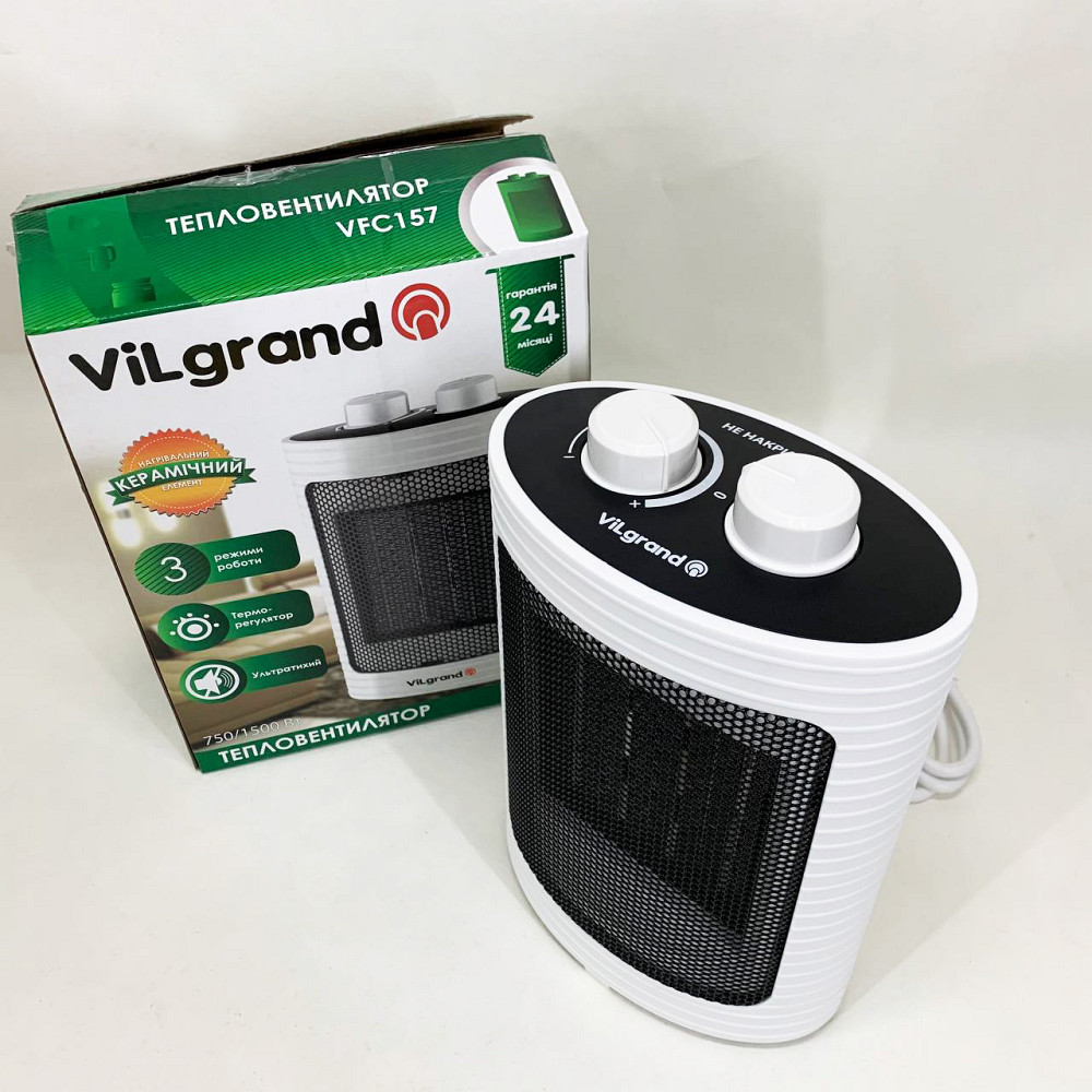 Портативний домашній тепловентилятор ViLgrand VFC157 1500Вт, Обігрівач для житлових приміщень VA-49 Львів - фото 8