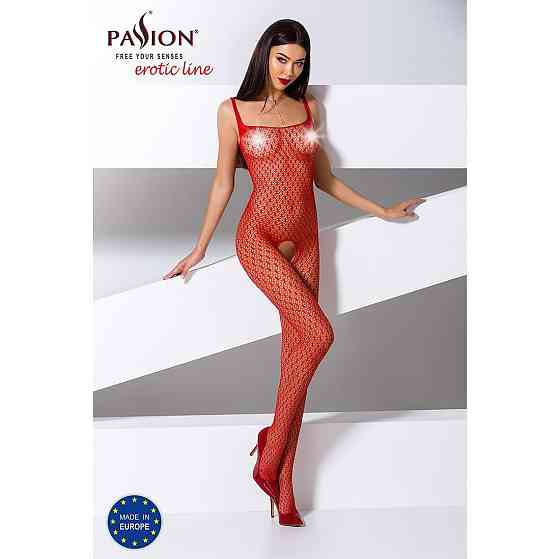 Бодістокінг Passion BS071 red, комбінезон на бретелях Sex Aura Київ