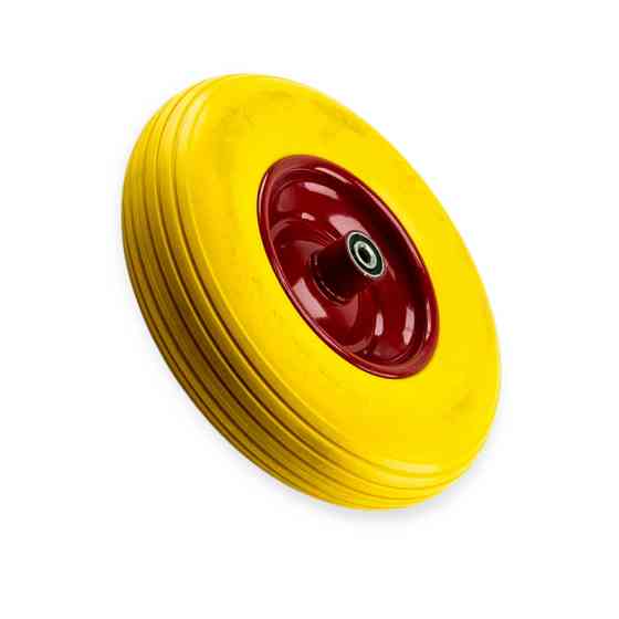 Колесо сборе тачка силикон желтое 4,00-6 диск под ось 12 мм без оси в Мукачево