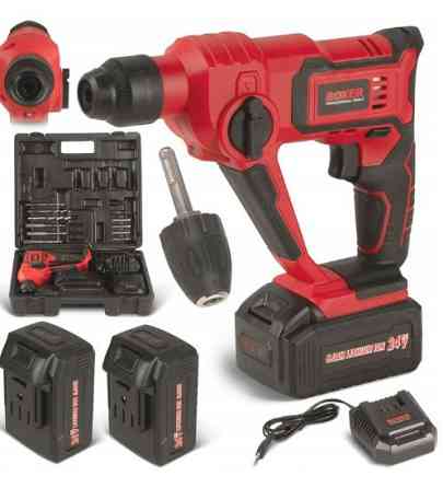 SR-147 Акумуляторний Перфоратор SDS+ 2×20,4В, 2 Режиму, 2 Акум 3,0Ач, Набір Свердл, Муфта, Кейс Одеса