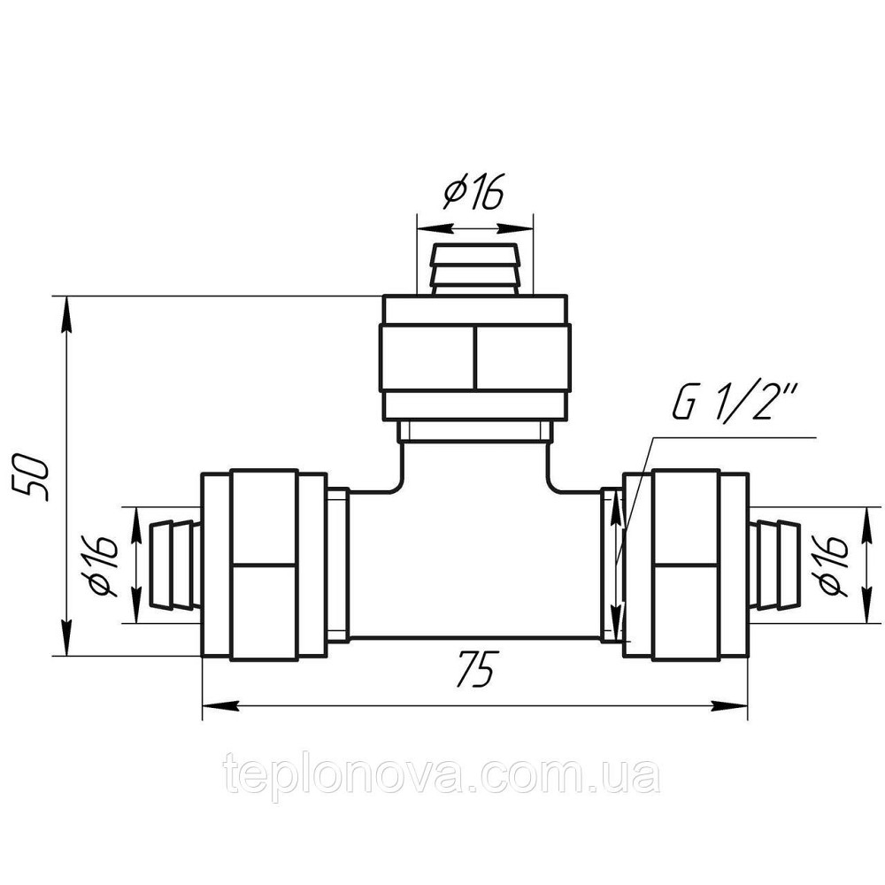 Трійник проміжний APE 731 L 16x16x16 ITALY Чернівці - фото 3