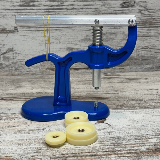 Важільний прес для закривання кришок і скла годинників з 12 насадками, металевий інструмент для годинникарів Київ