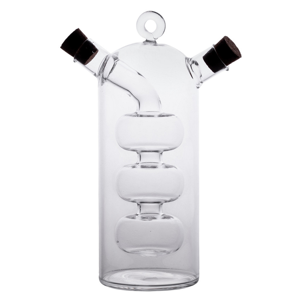 Пляшка для олії та оцту 2 в 1 скляна 400 мл для оливкової, соняшникової олії та оцту HP-34-15 Коломия - фото 4