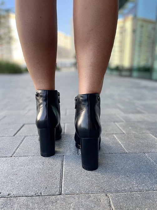 Жіночі черевики VELONY чорні натуральна шкіра висота 10см каблук 8см (6113-W405) Коломыя - изображение 7