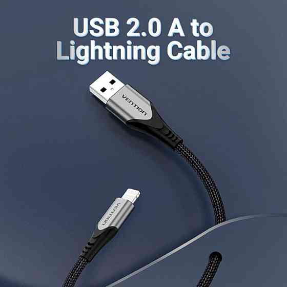 Кабель Vention USB 2.0 A - Lightning Cable 1M Gray Aluminum Alloy Type LABHF Одесса