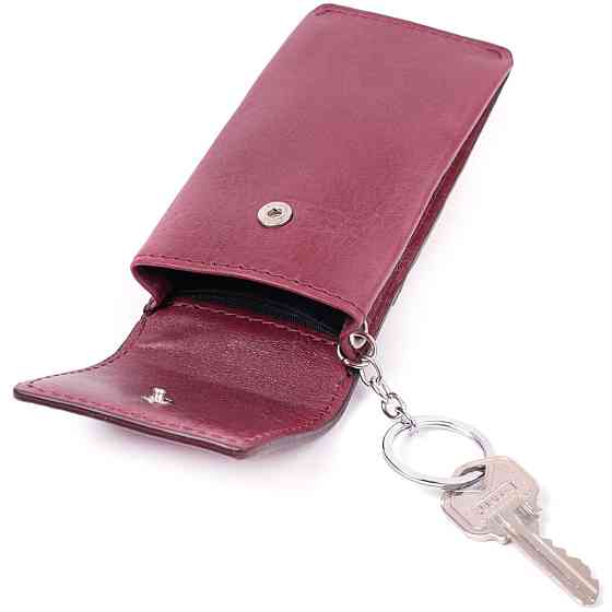 Ключниця для жінок у вигляді футляра з натуральної шкіри Бордовий (GRANDE PELLE) Київ