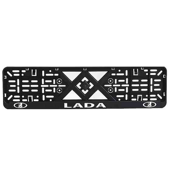 Рамка номерного знаку хром надпис Lada пластик чорна 1шт Київ