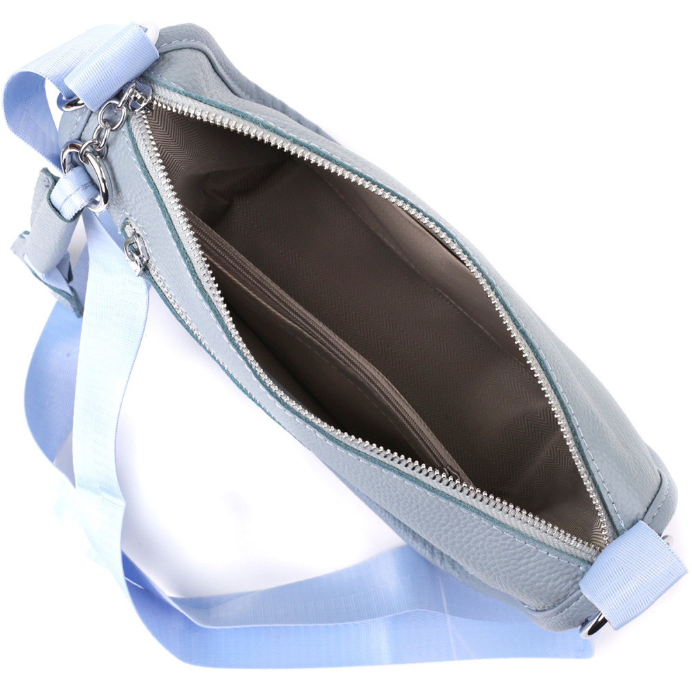 Полукруглая сумка для женщин из натуральной кожи Vintage 22908 Серо-голубой Киев - изображение 9