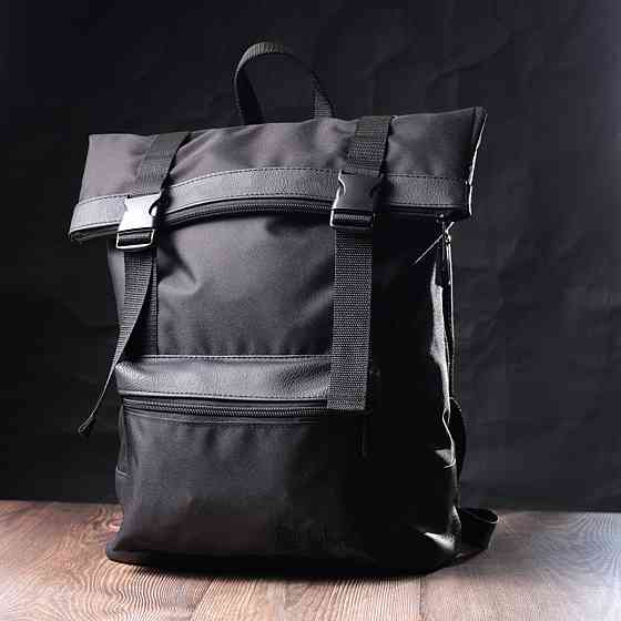 Рюкзак для ноутбука із вставками еко-шкіри FABRA 22582 Чорний Київ