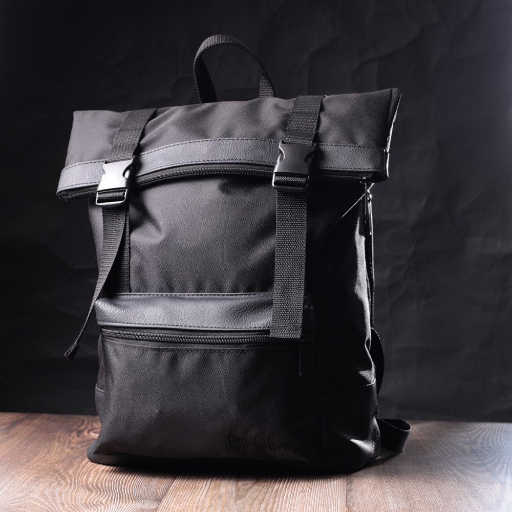 Рюкзак для ноутбука из вставками эко-кожи FABRA 22582 Черный Киев - изображение 5