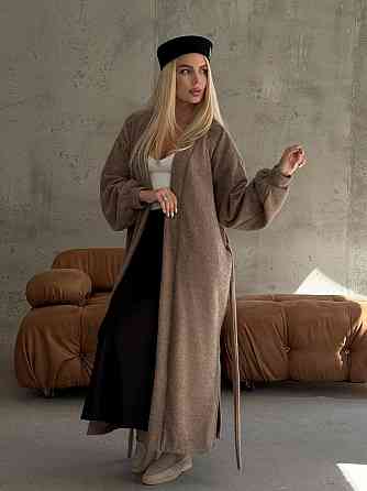 Жіночий затишний оверсайз кардиган із поясом альпака Моко Одеса