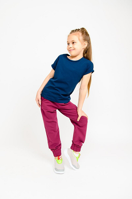 Брюки спортивные детские и подростковые, бордовые Крохатушка одяг 140 Киев - изображение 2