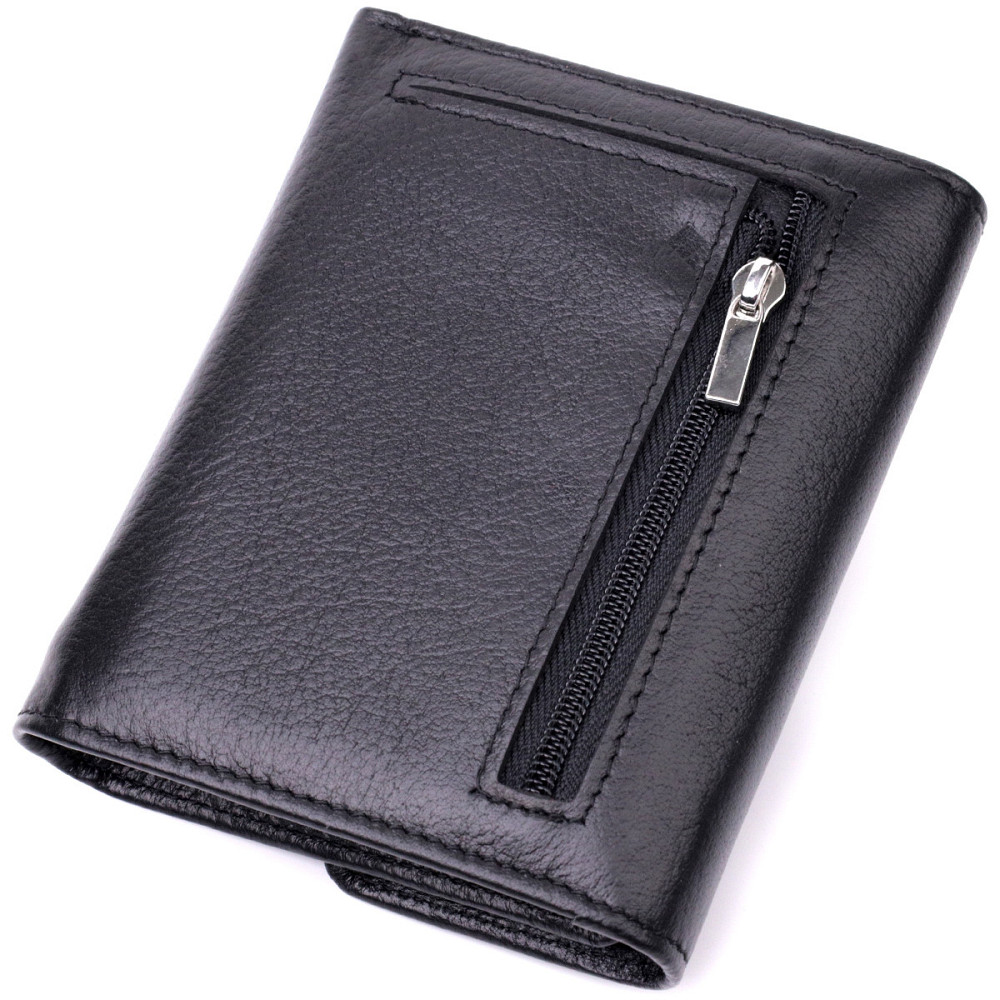 Женский симпатичный кошелек с монетницей из натуральной кожи ST Leather 19494 Черный Киев - изображение 2