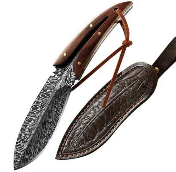 Походний ніж, ніж для полювання, рибацький ніж, ніж для кемпінга та природи, 20см, нержавіюча сталь, коричневий Київ