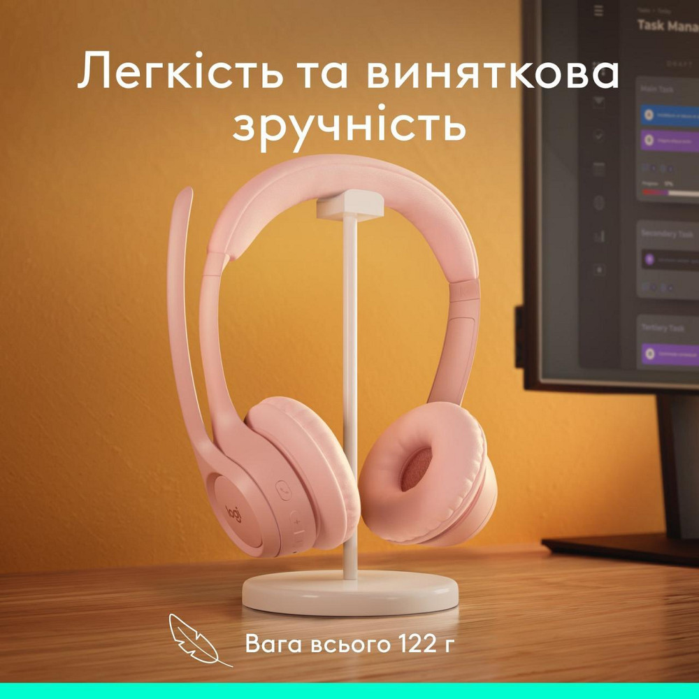 Bluetooth-гарнітура Logitech Zone 300 Wireless Rose (981-001412) Рожевий Харків - фото 8