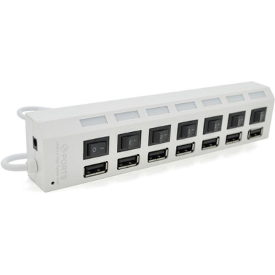 Концентратор Voltronic USB 2.0 to 7xUSB with switches white (YT-H7SHS-W) Вінниця - фото 1