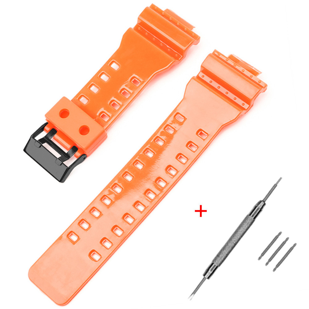 Ремінець для Casio G-Shock GA-100/110/120 Orange-Glossy BK SBR Київ - фото 1