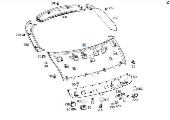 Mercedes-Benz  A2927400070 9051 Облицювання дверей багажника чорна GLE Coupe C292 Одеса