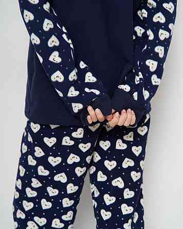 Женский теплый домашний костюм со штанами Флис - Сердечки Lady Secret 94115 M Киев