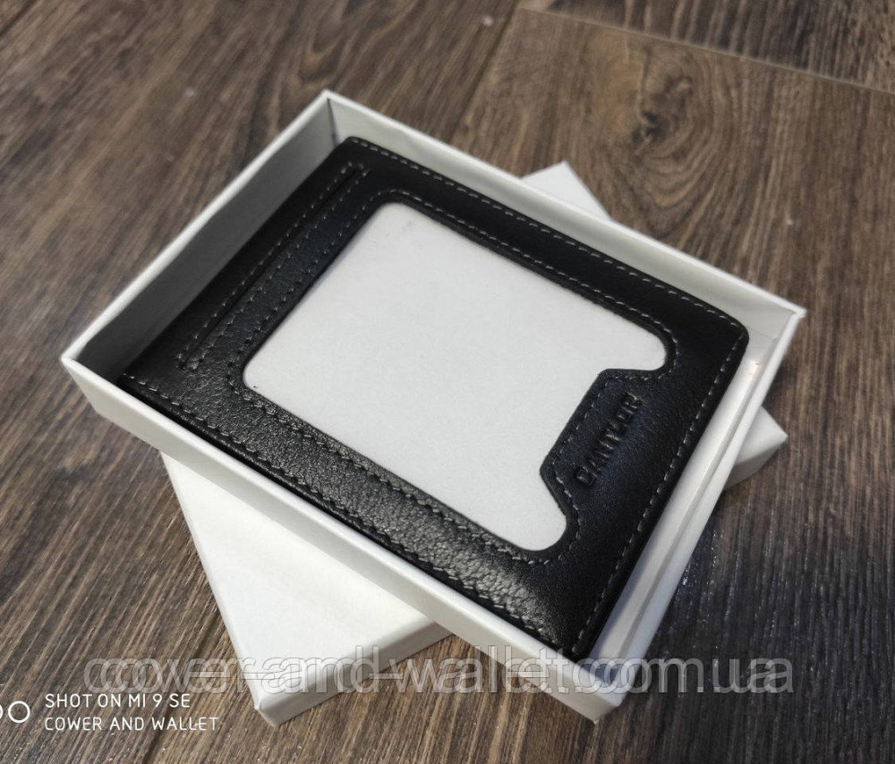 Шкіряний затискач для грошей із прозорим вікном на магнітах Helen Verde 283 Київ - фото 4