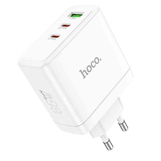 Мережевий зарядний пристрій HOCO N30 Glory PD65W three-port(2C1A) fast charger White Киев