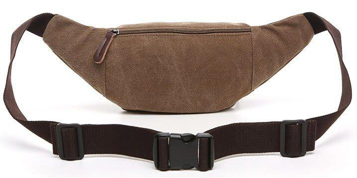 Сумка поясна текстильна Vintage 20176 Коричнева Київ - фото 6