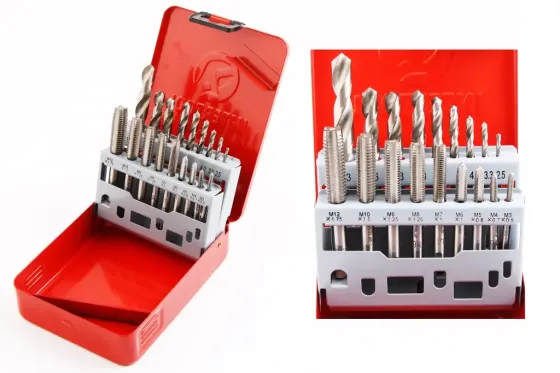 Набір свердл і метчиків 18 ед. Intertool в метал. кейс Вінниця