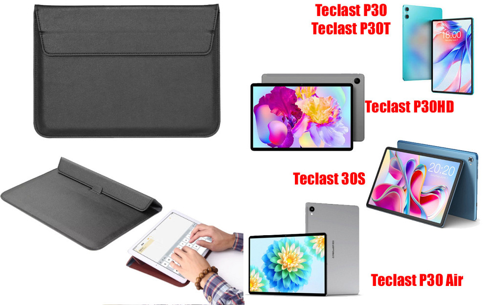 Чехол-конверт VitoCase для Teclast P30, P30HD, P30S, P30T, P30 Air, с функцией подставки для планшета Черный Киев - изображение 1