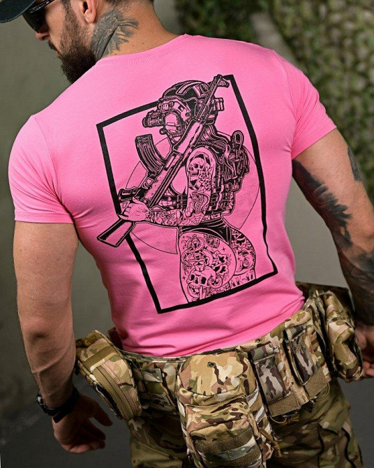 Бавовняна футболка AK-47 pink ПП7757 Одеса - фото 5