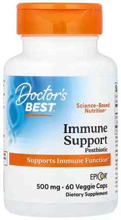 Підтримка імунітету з епікором Doctor's Best Immune Support Postbiotic 500 мг 60 капсул Київ
