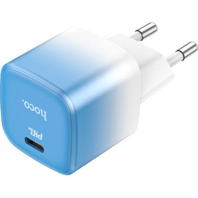 Зарядний пристрій HOCO C101A USB-C PD20W + cable USB-C to Lightning Ice Blue (6931474769381) Вінниця - фото 10