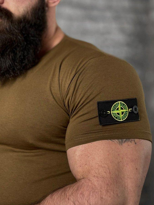 Тактическая ХЛОПКОВАЯ футболка NECRONIMICON stone кайот  НП5239 Одесса - изображение 2