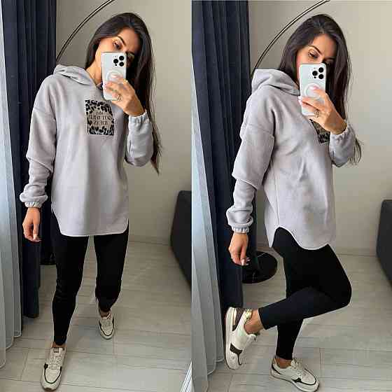 Жіночий теплий костюм-двійка: кофта та лосини двосторонній Polar Фліс + дайвінг на флісі Сірий, 46/48 Одеса