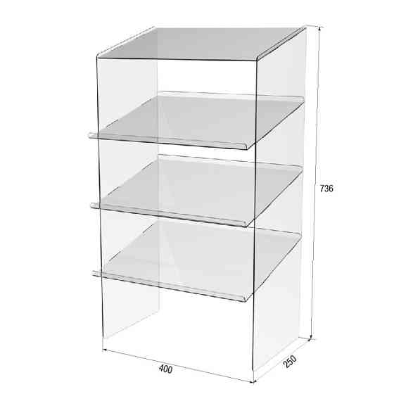 Підставка вітрина EKOSTAR під батончики настільна 3 полки 400х250х736 Київ