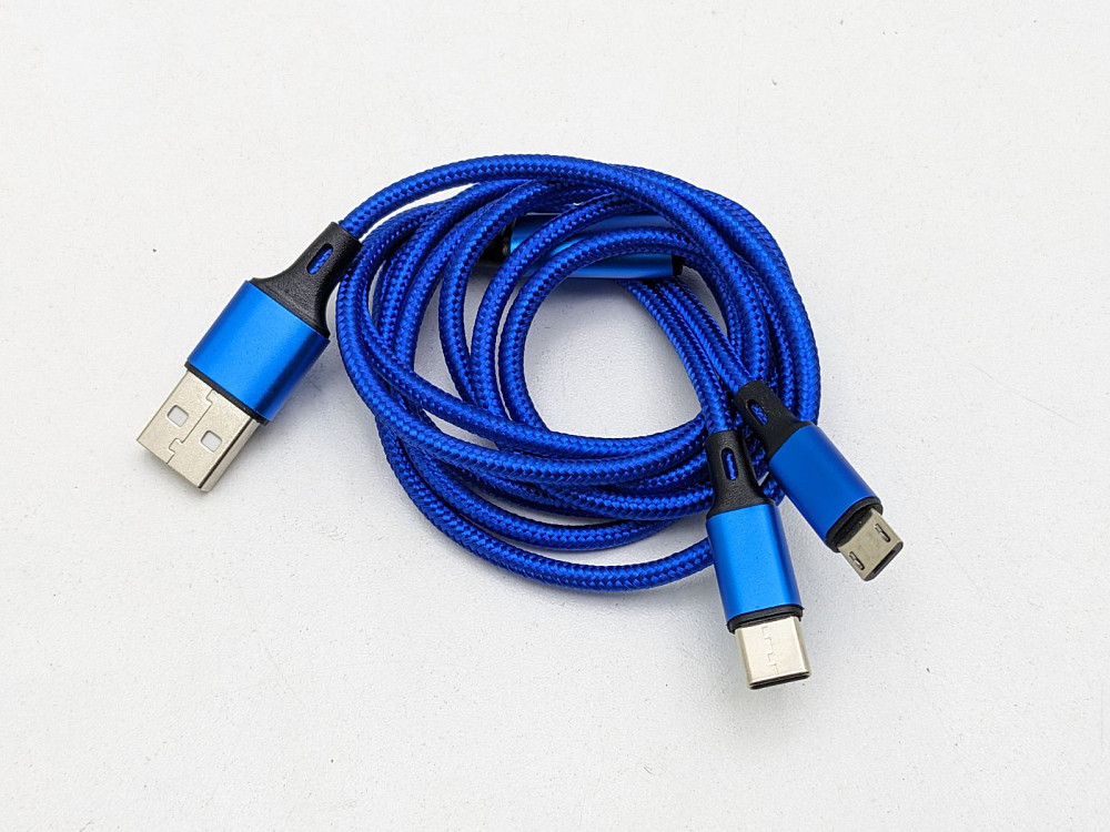Кабель зарядний USB - Type C+Micro USB 1м Луцьк - фото 1