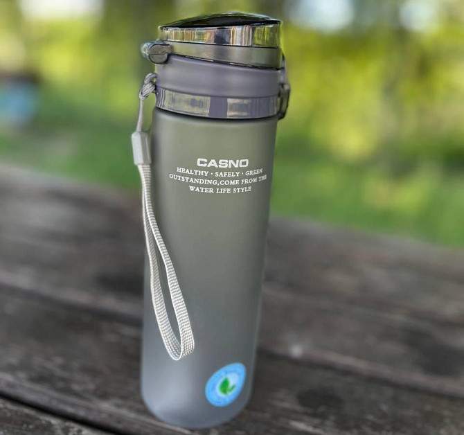 Питна для спорту Спортивна пляшка для води Фітнес пляшка Спорт пляшка CASNO 650 мл Сіра Київ - фото 3
