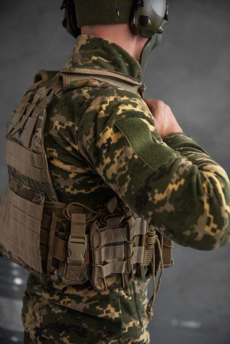 Военая плитоноска мультикам 4 сброса с подсумками в сборе Одесса - изображение 6