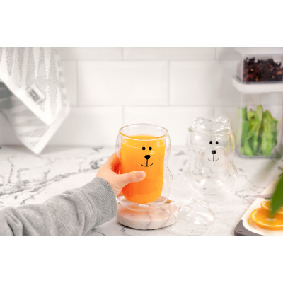 Набор стаканов Ardesto Animals з кришкою 300 мл 2 шт прозорий (AR2630BBR) Винница - изображение 7