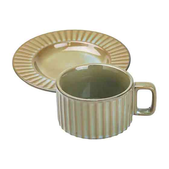 TS Kitchen Чашка з блюдцем 250 мл порцелянова Смарагдова HP7210GR Київ